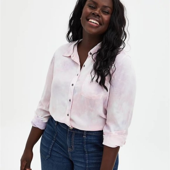 NWT Torrid Tie Dye Button Down Shirt - Picture 1 of 6
